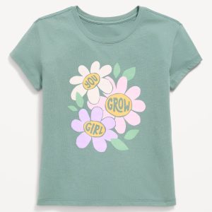 Short-Sleeve Graphic T-Shirt for Girls-Dried Herb