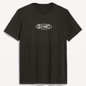 Crew-Neck Logo-Graphic T-Shirt-Black Spark