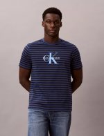 Monologo Graphic Stripe Classic T-Shirt-Dark Denim/Dark Sapphire