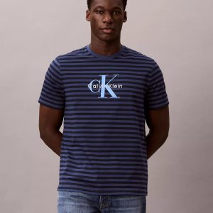 Monologo Graphic Stripe Classic T-Shirt-Dark Denim/Dark Sapphire