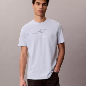 Monogram Line Graphic Classic T-Shirt-Breezy Blue