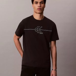 Monogram Line Graphic Classic T-Shirt-Black