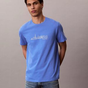 City Skyline Graphic Classic T-Shirt-Blue Twilight