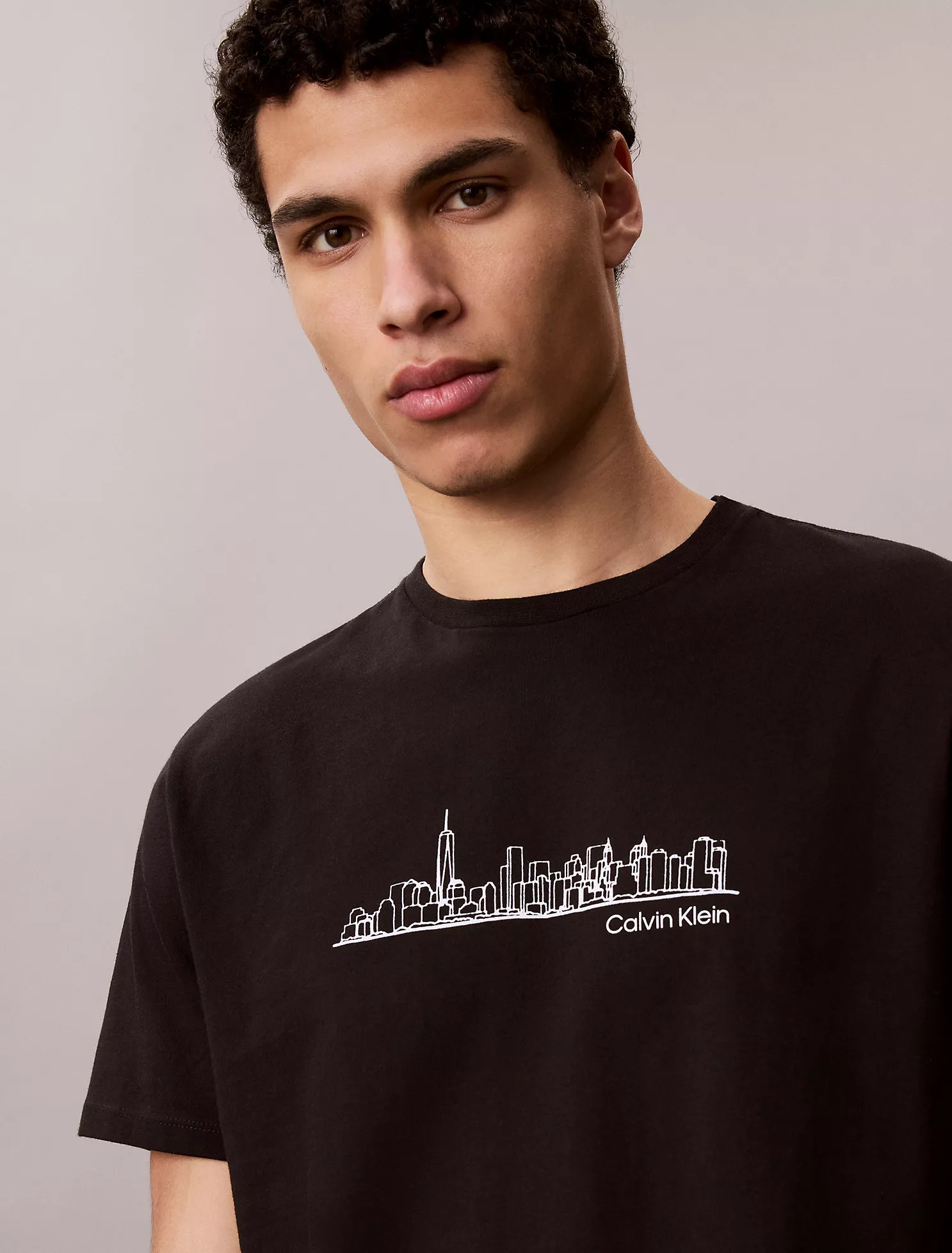 City Skyline Graphic Classic T-Shirt-Black - Image 2