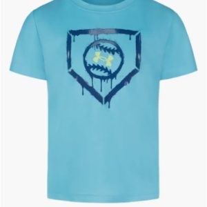 Under Armour Kids' UA Tech™ Baseball Spray Graphic T-Shirt-Fresco Blue