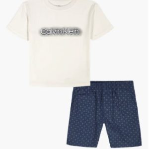 Calvin Klein Kids' Graphic T-Shirt & Shorts Set-Navy Multi