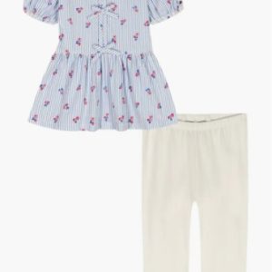 Tommy Hilfiger Stripe Tunic & Leggings Set-White Multi