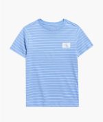 Calvin Klein Monogram Logo Stripe T-Shirt-Cornflower