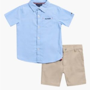 Tommy Hilfiger Short Sleeve Button-Up Shirt & Shorts Set