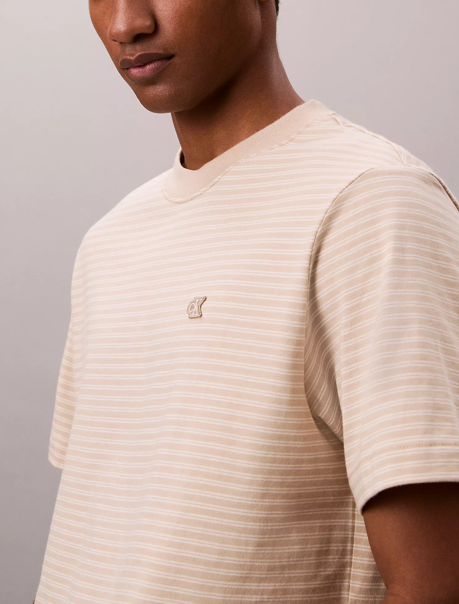 Stripe Relaxed T-Shirt-White Pepper - Image 2