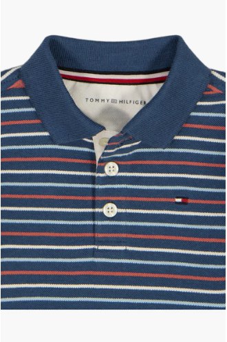 Tommy Hilfiger Stripe Polo & Shorts Set-Navy - Image 3