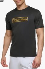 Calvin Klein Short Sleeve Moisture Wicking Top-Black