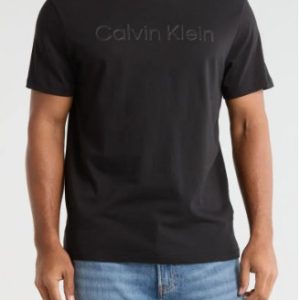 Calvin Klein Standard Logo Cotton Crewneck T-Shirt-Black