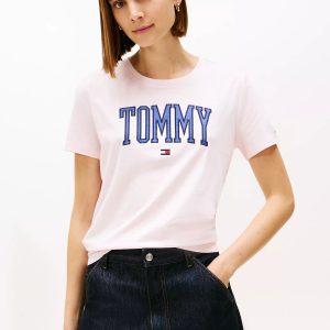 Varsity Tommy Logo T-Shirt-Pink Heather