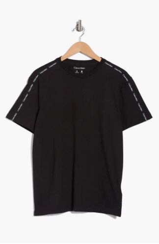 Calvin Klein Logo Tape Sleeve T-Shirt-Black - Image 3