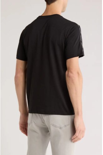 Calvin Klein Logo Tape Sleeve T-Shirt-Black - Image 2