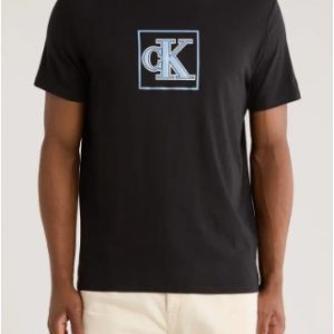 Calvin Klein Outline Box Logo Graphic T-Shirt-Black