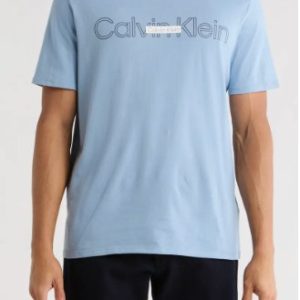 Calvin Klein Double Standard Logo Graphic T-Shirt-Faded Denim