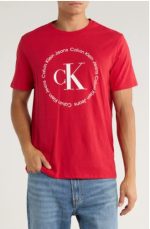 Calvin Klein Circle Monogram Cotton Graphic T-Shirt-Chili Pepper