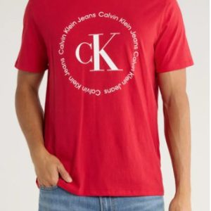 Calvin Klein Circle Monogram Cotton Graphic T-Shirt-Chili Pepper