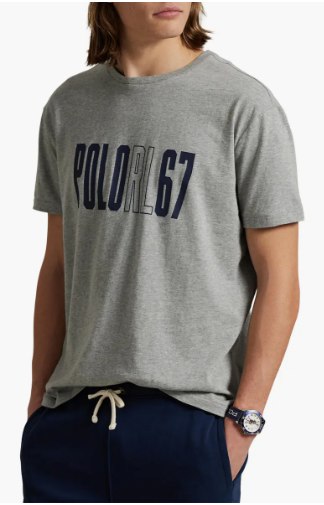 Polo Ralph Lauren Logo Graphic T-Shirt-Andover Heather