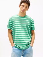 Tommy Jeans Stripe T-Shirt-Bahama Green/White Stripe