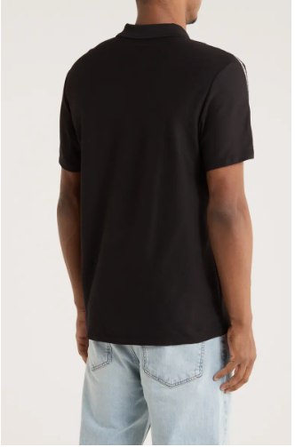 Logo Tape Zip Polo-Black - Image 2