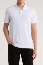 Birdseye Heather Interlock Polo-Blue Heather