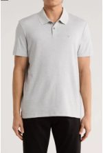 Birdseye Heather Interlock Polo-Grey Heather