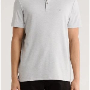 Birdseye Heather Interlock Polo-Grey Heather
