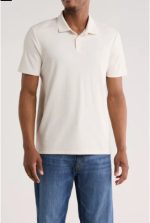 Birdseye Heather Interlock Polo-Beige Heather