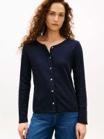 Pointelle Cardigan T-Shirt-Navy