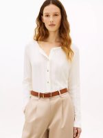 Pointelle Cardigan T-Shirt-Ivory Silk