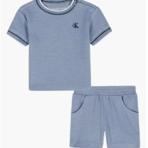 Knit Top and Shorts Set-Blue