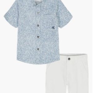 Woven Shirt & Shorts Set-Blue Multi