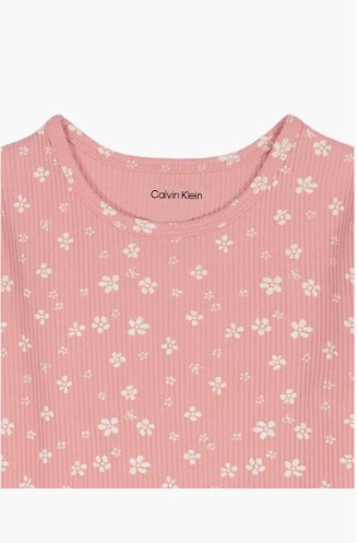 Kids' Floral Rib T-Shirt & Skirtall Set-Coral - Image 4