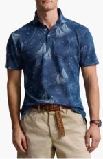 Yarn Dyed Mesh Polo- Oceans Voyage/ Chambray
