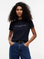 Embroidered Tommy Logo T-Shirt-Navy