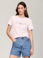 Embroidered Tommy Logo T-Shirt-Light Pink