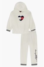 Tommy Hilfiger Fleece Hoodie & Pants Set-White