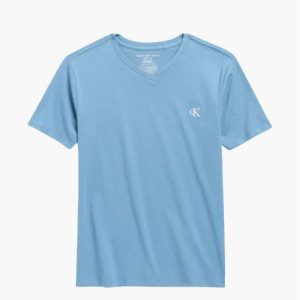 Kids' Monogram V-Neck T-Shirt-Blue Heaven
