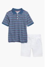 Polo & Shorts Set-Blue Assorted