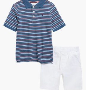 Polo & Shorts Set-Blue Assorted