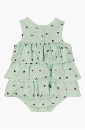 Tommy Heart Logo Bubble Skirted Bodysuit & Headband Set-Open Green - Image 2