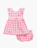 Gingham Dress & Bloomers-Pink