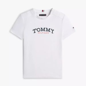 Kids' Tommy Logo T-Shirt-White