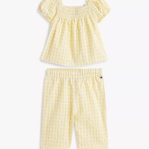 Babies' Gingham Top & Pant Set-Citronella