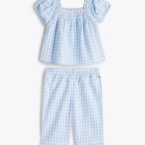 Babies' Gingham Top & Pant Set-Breezy Blue