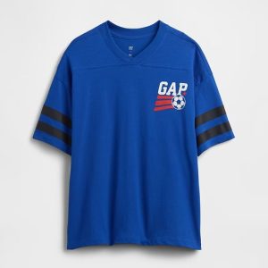 Kids Oversized Soccer T-Shirt-Royal Blue Gem