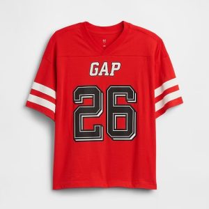 Kids Oversized Soccer T-Shirt-Hot Red